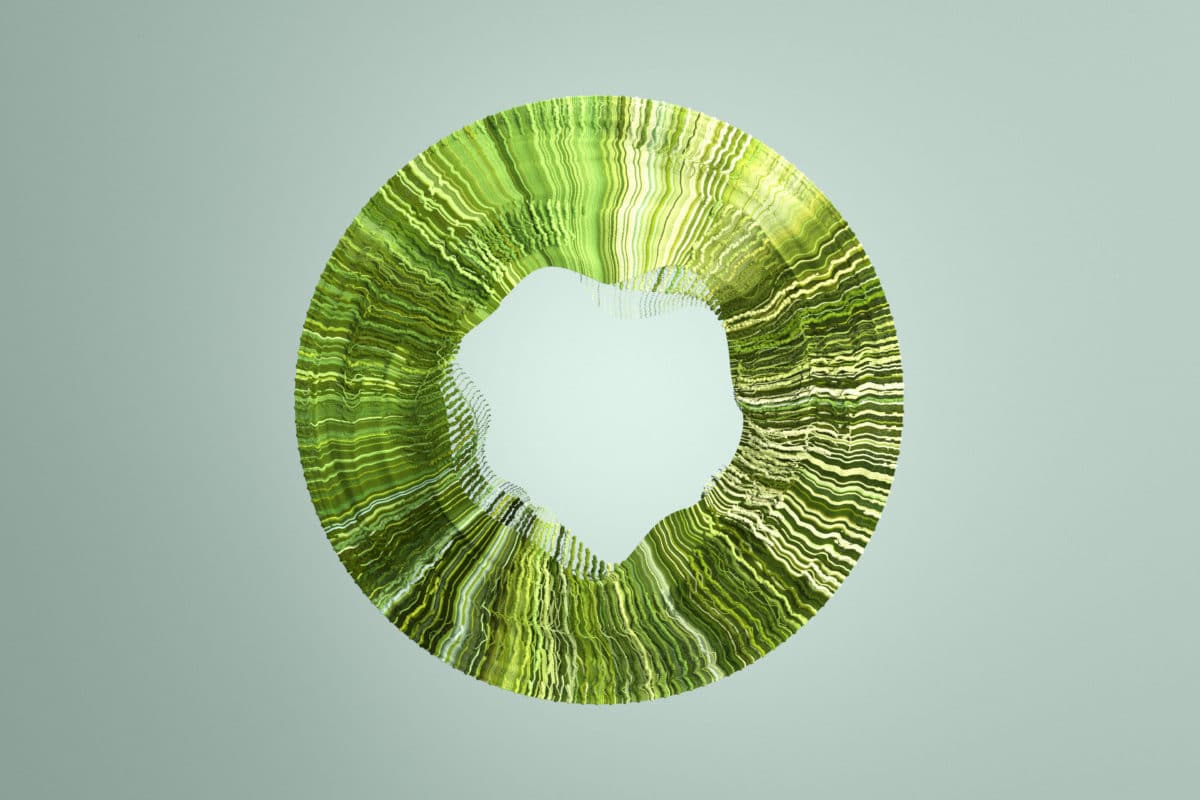 Abstract circular shape, representing circular economy and regenerative energy